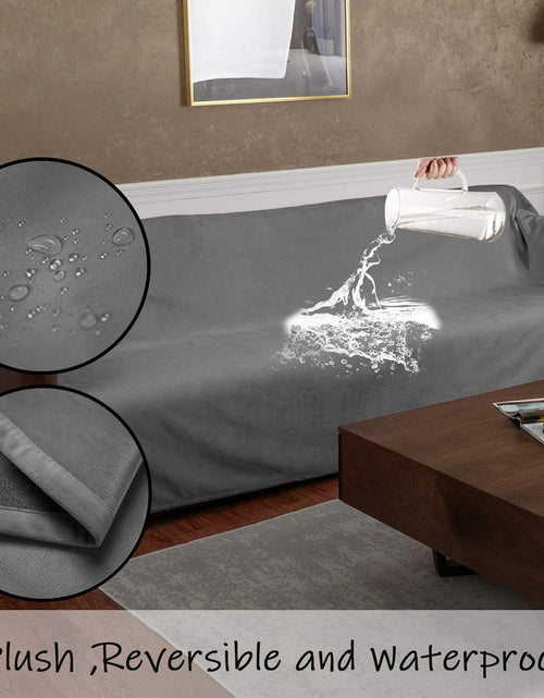 Load image into Gallery viewer, Pet Bed Blanket Reversible 100% Waterproof Velvet Super Soft for Sofa and Bed (40X60 Inches, Light Grey+Grey)
