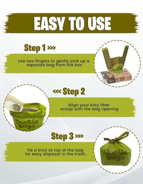 Load image into Gallery viewer, Dootie Bags® Medium-Large Poop Bags, 100 Count, with Tie Handles and Gussets. Strong and Leakproof. Made with Corn Starch. Fits  Pooper Scoopers.
