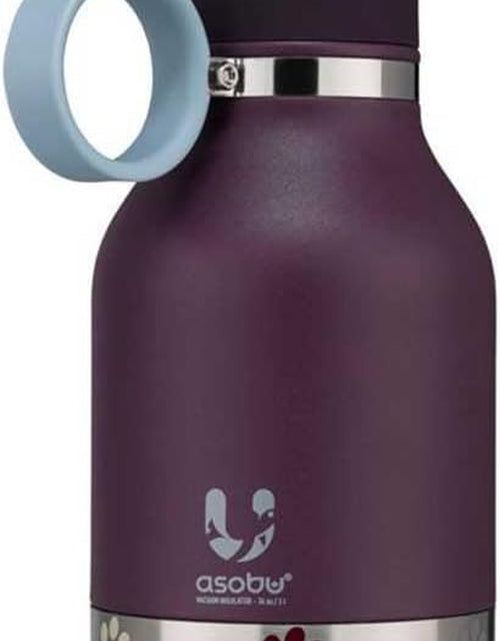 Load image into Gallery viewer, Dog Bowl Attached to Stainless Steel Insulated Bottle 1 Liter (Burgundy)
