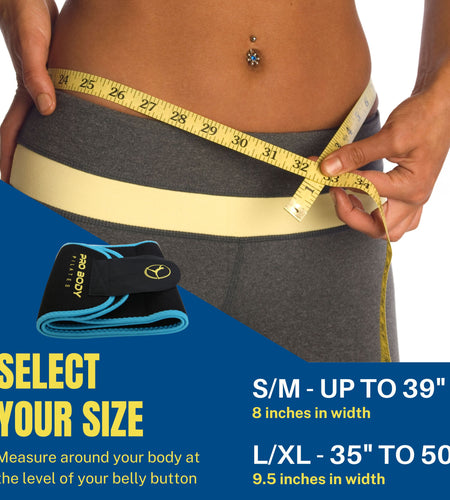 Waist Sweat Band for Women and Men, Sweat Waist Trimmer Belt for High-Intensity Training, Waist Trainer (Blue, S/M)