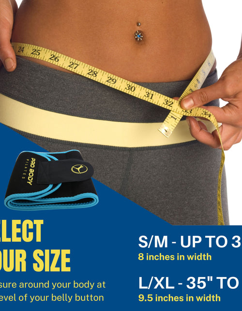 Load image into Gallery viewer, Waist Sweat Band for Women and Men, Sweat Waist Trimmer Belt for High-Intensity Training, Waist Trainer (Blue, S/M)
