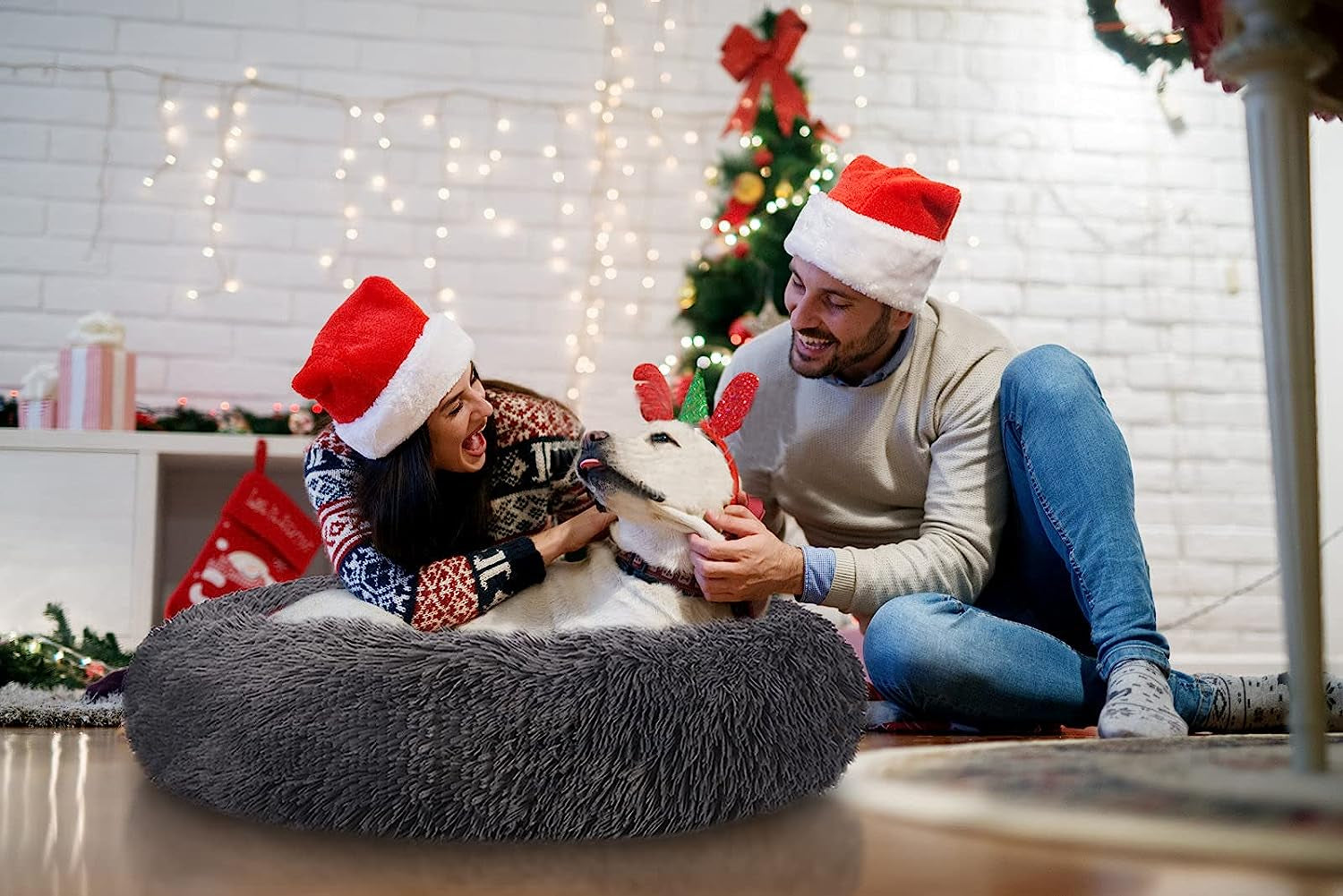 Dog Bed, Dog Beds for Medium Dogs, Small Outdoor Dog Beds, Washable Dog Bed and Cat Bed, Faux Fur Pet Bed, Anti-Slip Dog Bed Cat Bed