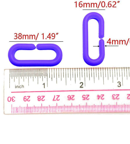 200Pcs Blue C-Clips Chains Hooks Plastic Chain Links C-Links Children'S Learning Toy Sugar Glider for Parakeets,Small Pet Rat Parrot Bird Toy Cage Swing Climbing Cage Toys