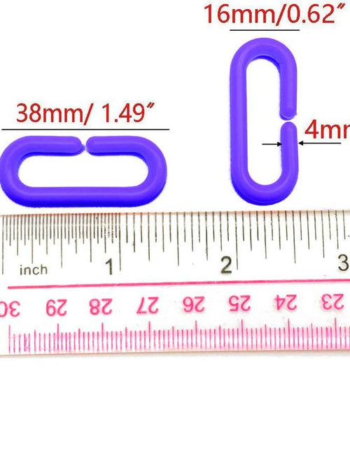 Load image into Gallery viewer, 200Pcs Blue C-Clips Chains Hooks Plastic Chain Links C-Links Children'S Learning Toy Sugar Glider for Parakeets,Small Pet Rat Parrot Bird Toy Cage Swing Climbing Cage Toys
