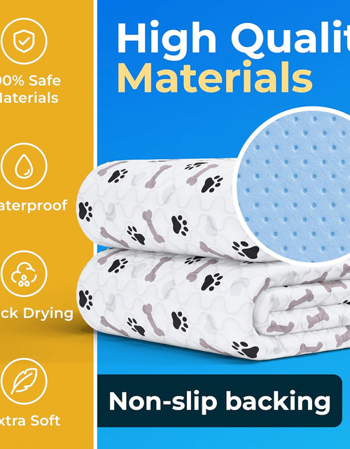 Load image into Gallery viewer, Washable Pee Pads for Dogs - Waterproof Reusable Puppy Pads with Anti-Slip Backing, Pet Training Pad for Puppy Playpen, Crate, Whelping Box, Potty Training (Pack of 6 - 30X34)
