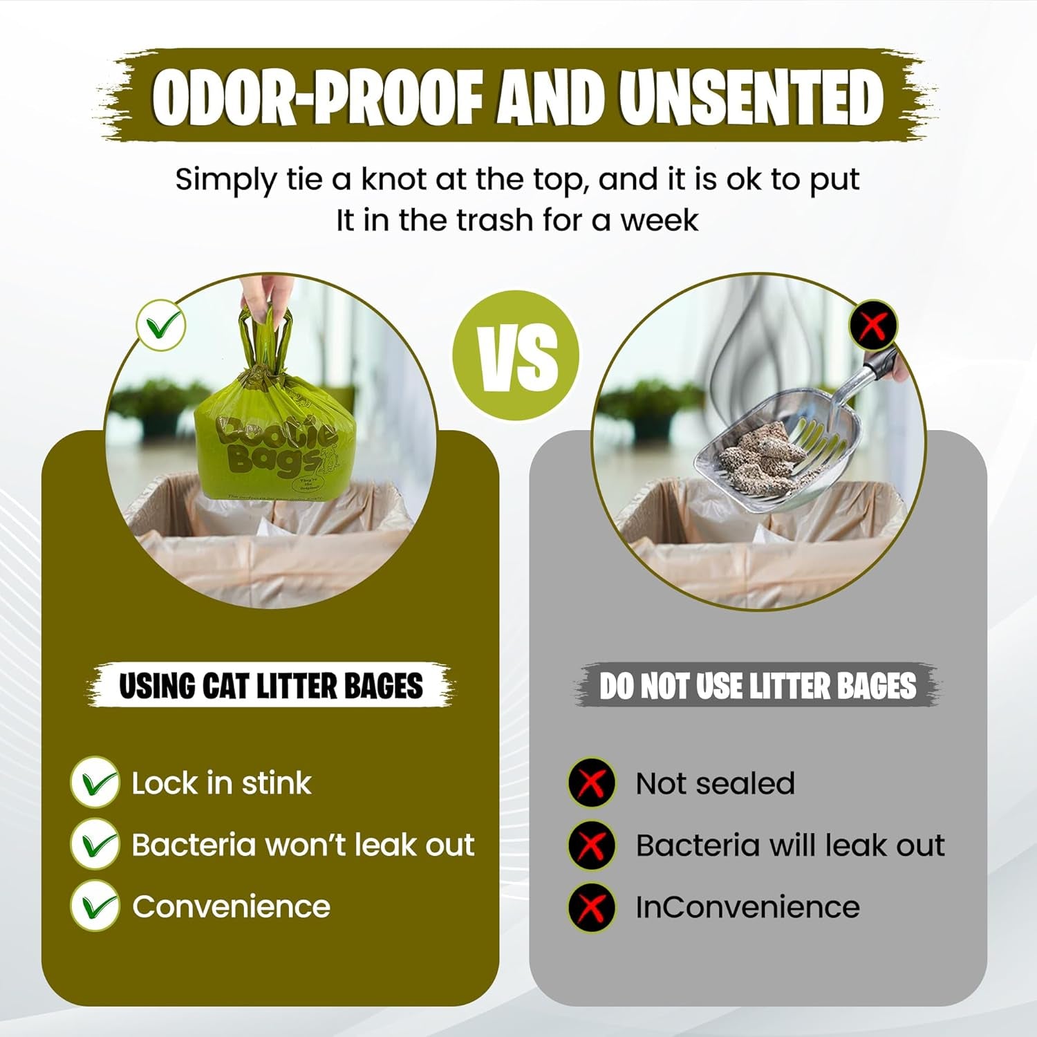 Dootie Bags® Medium-Large Poop Bags, 100 Count, with Tie Handles and Gussets. Strong and Leakproof. Made with Corn Starch. Fits  Pooper Scoopers.