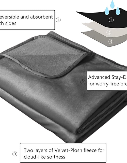 Load image into Gallery viewer, Pet Bed Blanket Reversible 100% Waterproof Velvet Super Soft for Sofa and Bed (40X60 Inches, Light Grey+Grey)
