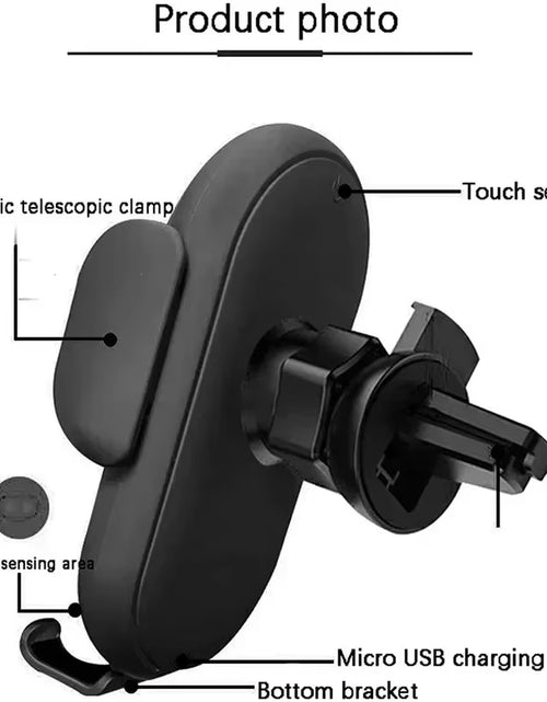 Load image into Gallery viewer, AutoGrip Wireless Car Charger – Infrared Sensor Mount &amp; Fast Charging Stand for iPhone &amp; Samsung
