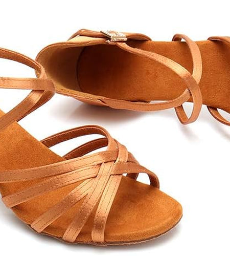 Women'S Latin Dance Shoes Satin Professional Ballroom Salsa Practice Performance Dance Shoes