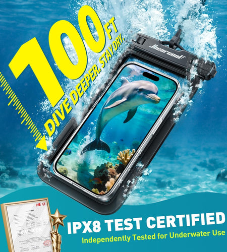 Waterproof Phone Pouch, Waterproof Phone Case for Iphone 15 14 13 12 Pro Max XS Samsung, IPX8 Cellphone Dry Bag Beach Essentials 2Pack-8.3"