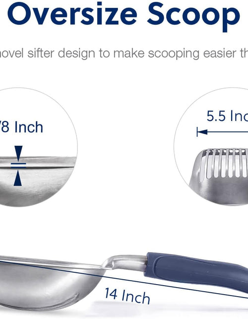 Load image into Gallery viewer, Cat Litter Scoop, Aluminum Alloy Sifter, Kitty Metal Scooper, Deep Shovel, Long Handle, Poop Sifting, Kitten Pooper Lifter, Durable, Heavy Duty, for Litter Box
