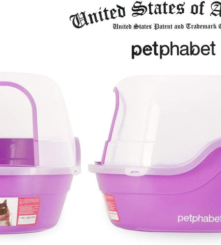 Covered Litter Box, Jumbo Hooded Cat Litter Box Holds up to Two Small Cats Simultaneously,Extra Large Purple by