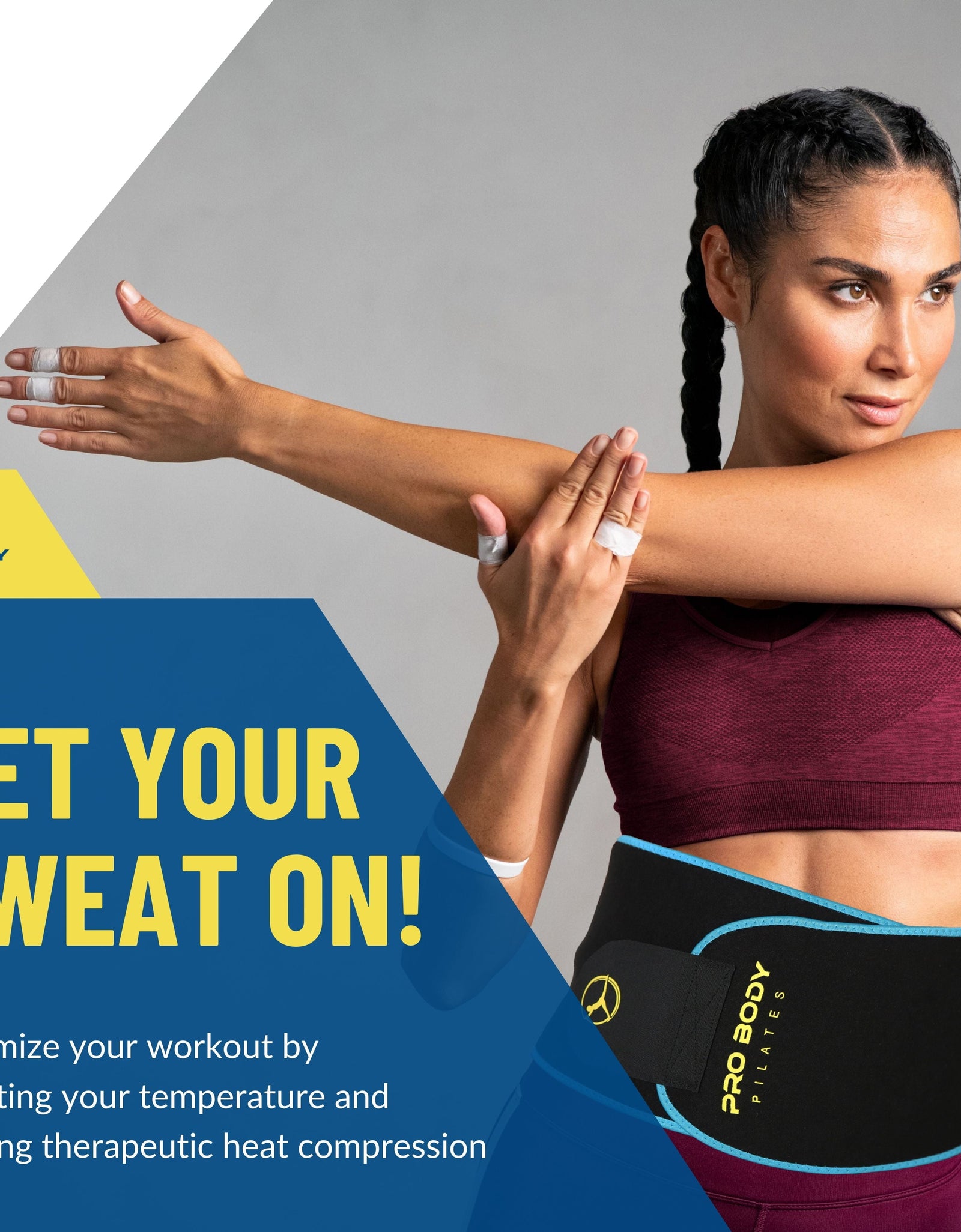 Waist Sweat Band for Women and Men, Sweat Waist Trimmer Belt for High-Intensity Training, Waist Trainer (Blue, S/M)