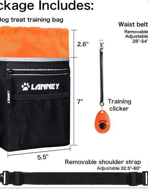 Load image into Gallery viewer, Dog Treat Pouch for Training, Dog Treat Bag for Pet Training - 3 Ways to Wear with Shoulder Strap, Clicker, Tote Carry Kibble Snacks Toys to Reward Walking, Metal Clip, Waist Belt, Poop Bag Dispenser
