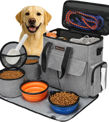 Airline Approved Pet Travel Bag, Weekend Dog Travel Set for Dog and Cat, Airline Approved Tote Organizer with Multi-Function Pockets