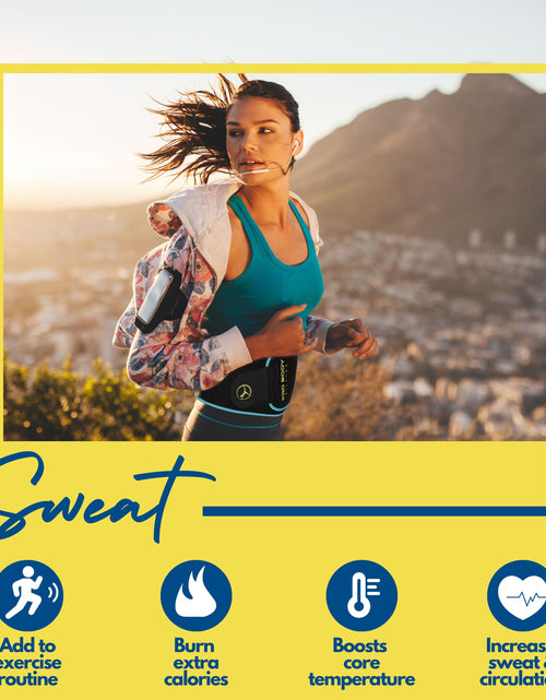 Load image into Gallery viewer, Waist Sweat Band for Women and Men, Sweat Waist Trimmer Belt for High-Intensity Training, Waist Trainer (Blue, S/M)
