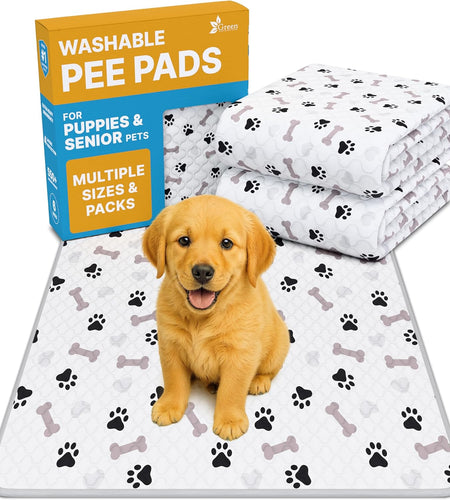 Washable Pee Pads for Dogs - Waterproof Reusable Puppy Pads with Anti-Slip Backing, Pet Training Pad for Puppy Playpen, Crate, Whelping Box, Potty Training (Pack of 6 - 30X34)