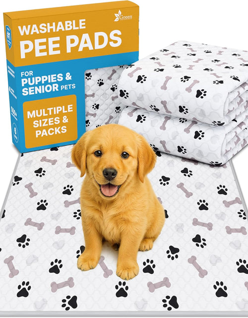 Load image into Gallery viewer, Washable Pee Pads for Dogs - Waterproof Reusable Puppy Pads with Anti-Slip Backing, Pet Training Pad for Puppy Playpen, Crate, Whelping Box, Potty Training (Pack of 6 - 30X34)
