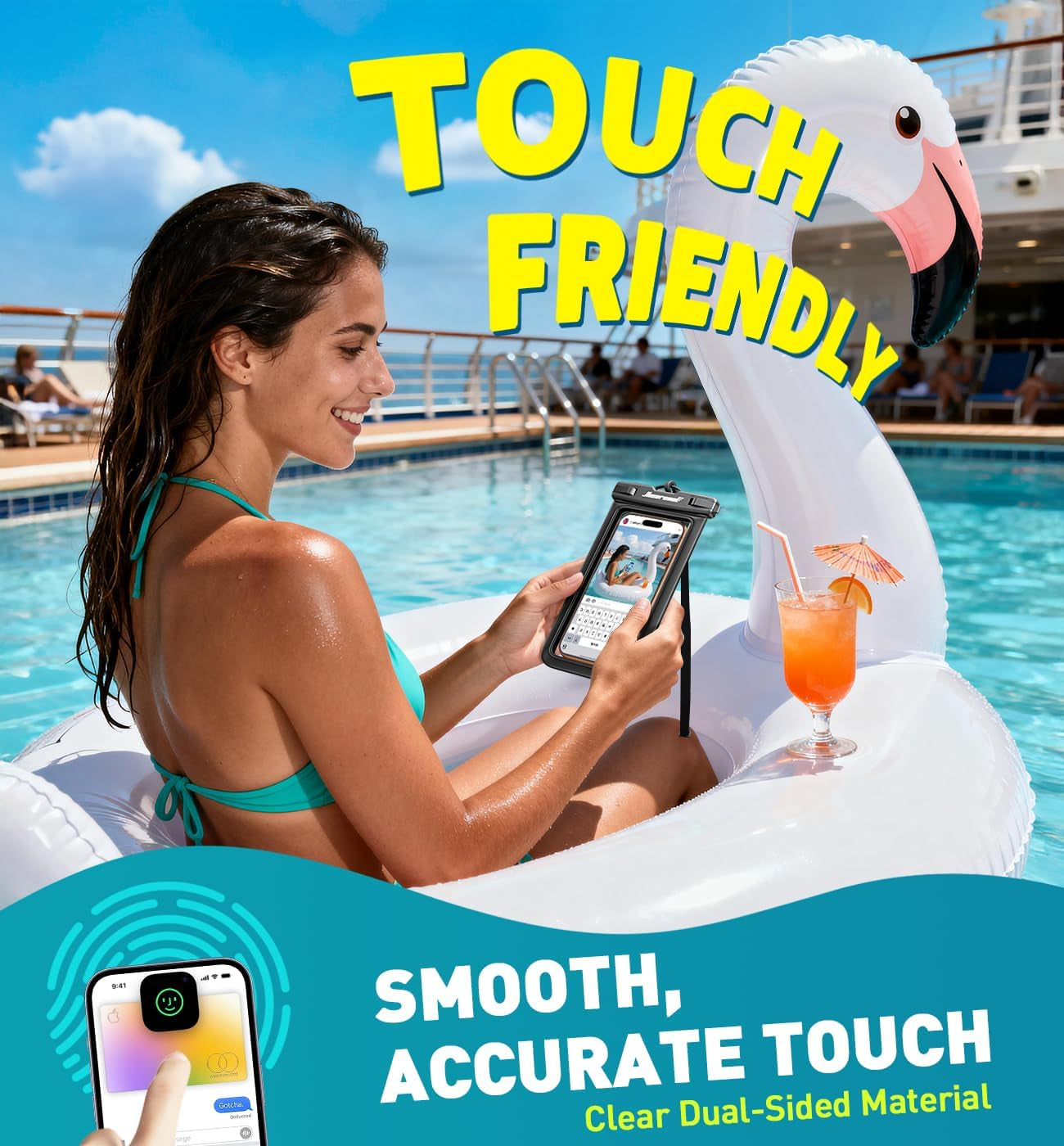 Waterproof Phone Pouch, Waterproof Phone Case for Iphone 15 14 13 12 Pro Max XS Samsung, IPX8 Cellphone Dry Bag Beach Essentials 2Pack-8.3"