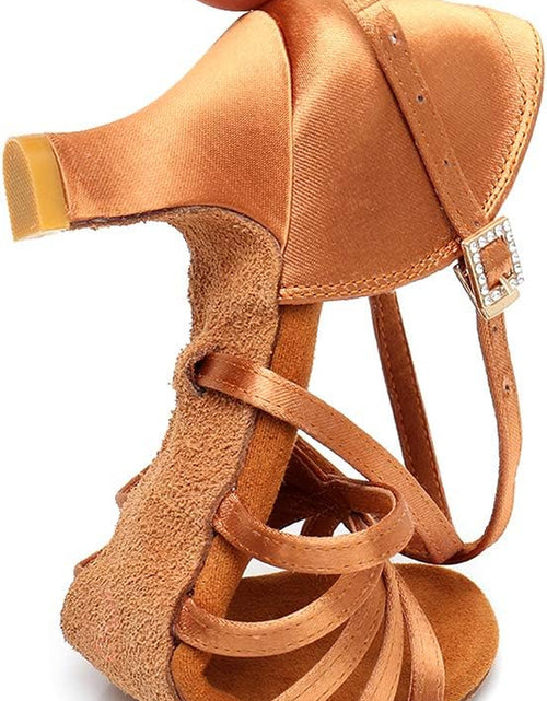 Load image into Gallery viewer, Women'S Latin Dance Shoes Satin Professional Ballroom Salsa Practice Performance Dance Shoes
